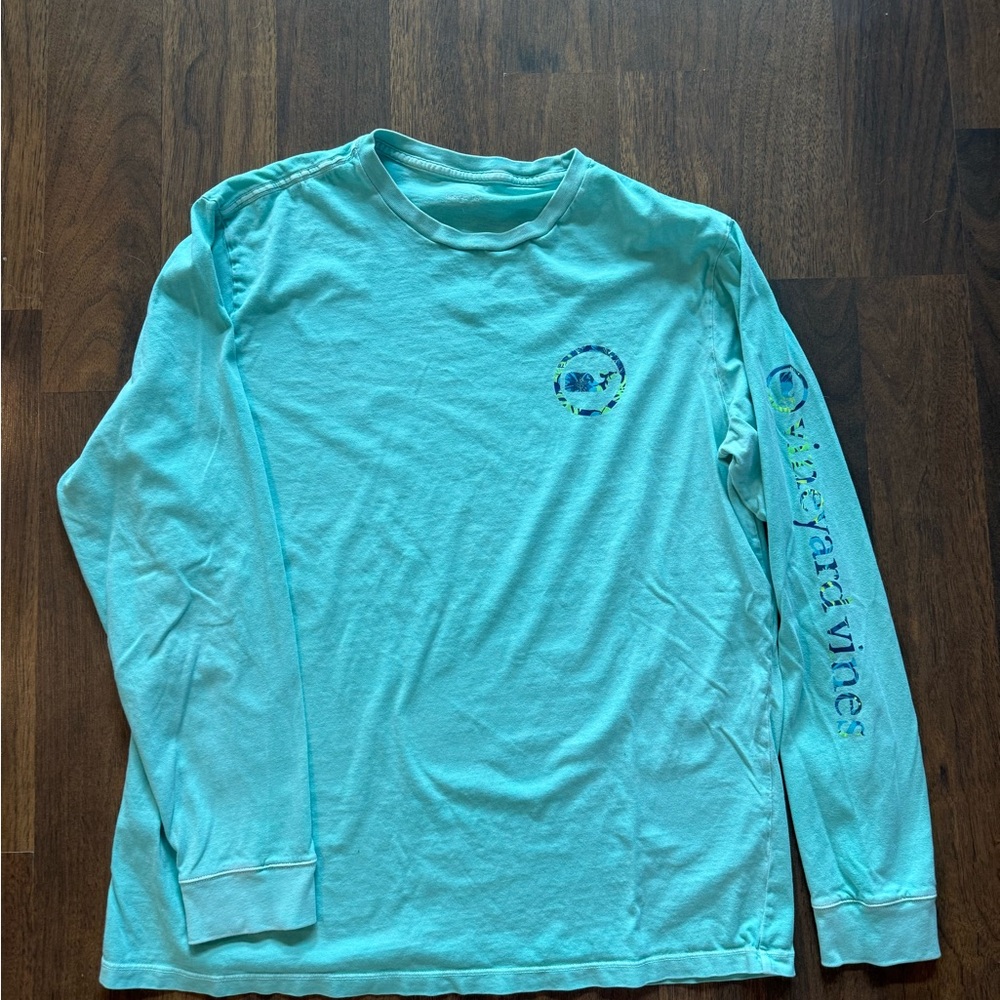 Vineyard Vines Island Tee Light Blue Long Sleeve Shirt size large